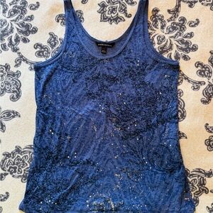 Rock & Republic Blue Sequin Tank